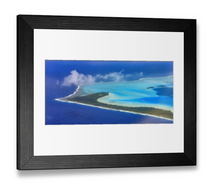 Framed Print : Aerial view of lagoon, Bora Bora, French Polynesia Framed Print : Aerial view of lagoon, Bora Bora, French Polynesia