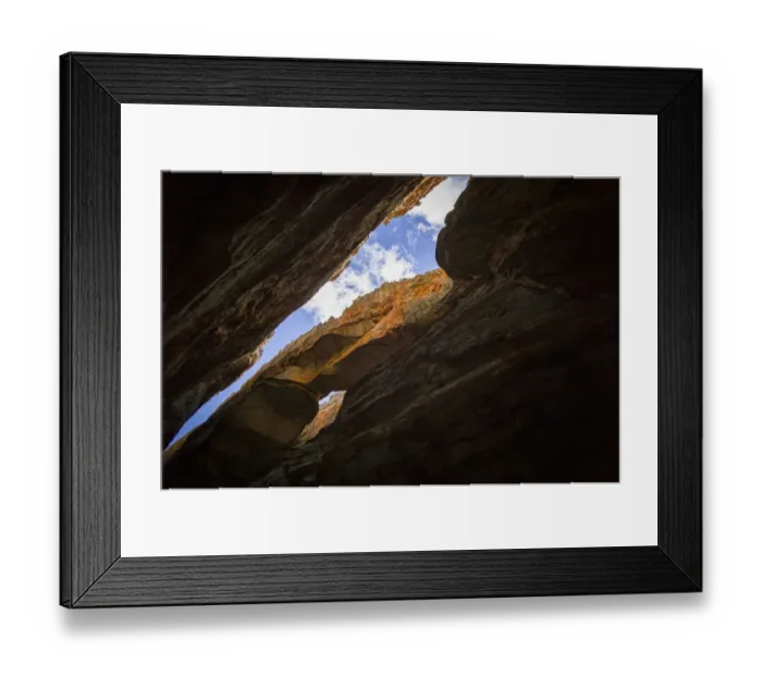 Framed Print : Scenic view looking straight up from Wolfberg Cracks, Cederberg Wilderness Area, Western Cape Province, South Africa Framed Print : Scenic view looking straight up from Wolfberg Cracks, Cederberg Wilderness Area, Western Cape Province, South Africa