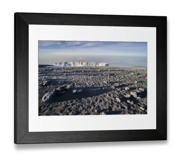 Framed Print : Scenic view of glaciers at Uhuru Peak, Kibo, Mount Kilimanjaro, Kilimanjaro Region, Tanzania