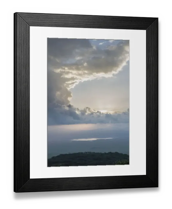 Framed Print : High angle view of Lake Magadi at sunset from the crater rim, Ngorongoro Crater, Ngorongoro Crater Conservation Area, Arusha Region, Tanzania Framed Print : High angle view of Lake Magadi at sunset from the crater rim, Ngorongoro Crater, Ngorongoro Crater Conservation Area, Arusha Region, Tanzania