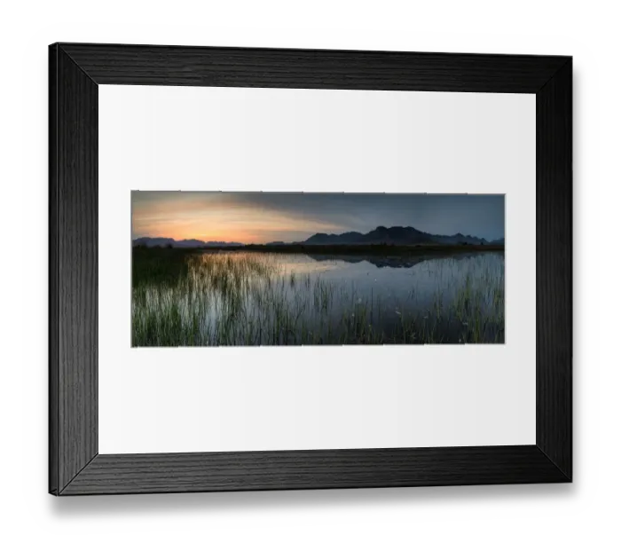 Framed Print : Panoramic view of a wetland near the town of Worcester in the western cape Framed Print : Panoramic view of a wetland near the town of Worcester in the western cape