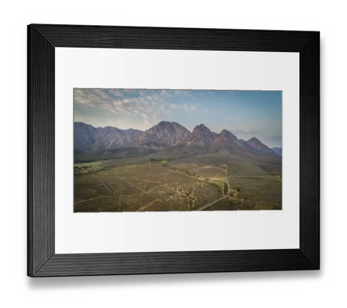 Framed Print : Aerial view over the mountains outside the town of Worcester in the Western Cape of South Africa Framed Print : Aerial view over the mountains outside the town of Worcester in the Western Cape of South Africa