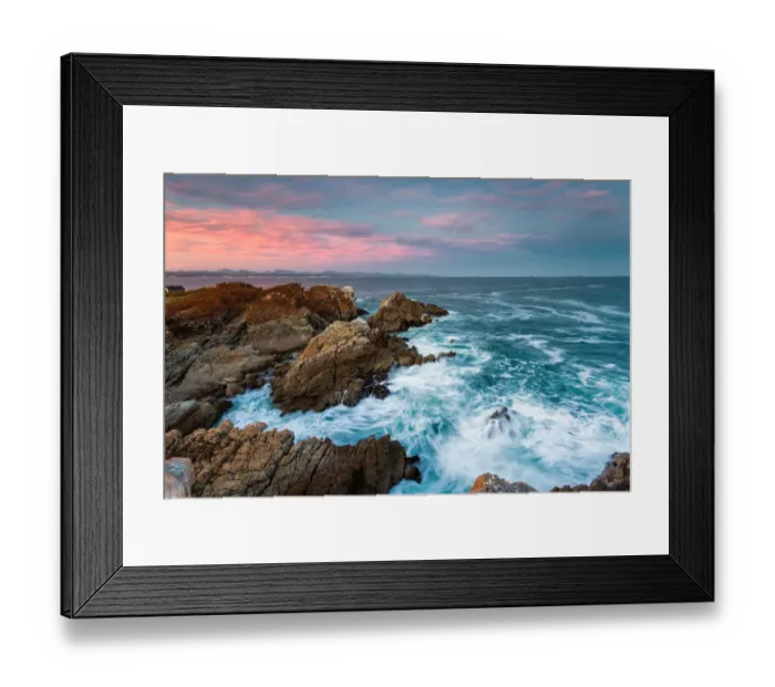 Framed Print : Wide angle landscape image of rock formations and the indian ocean along the Garden Route coast of South Africa Framed Print : Wide angle landscape image of rock formations and the indian ocean along the Garden Route coast of South Africa