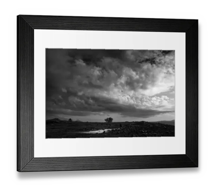 Framed Print : black and white landscape, cape town, south Africa