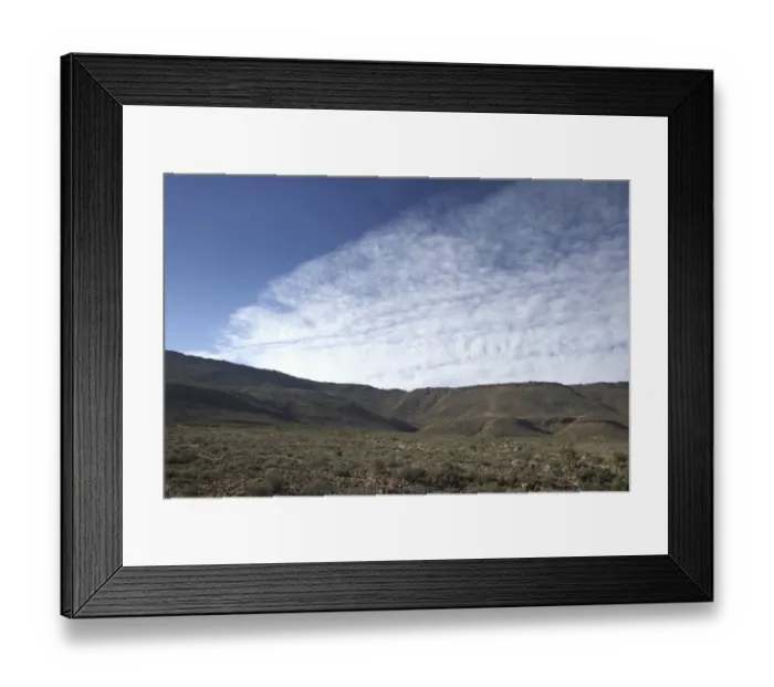 Framed Print : semi desert landscape, small Karoo, klein Karoo, dirt road cape town, south Africa