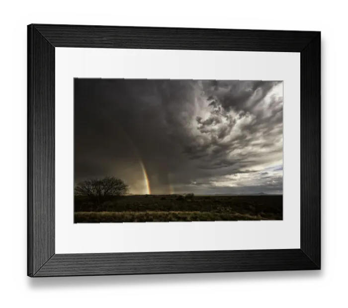 Framed Print : landscape with rainbow, Karoo, south Africa Framed Print : landscape with rainbow, Karoo, south Africa