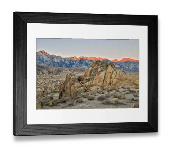 Framed Print : Sunrise at Eye of Alabama, Alabama Hills, Lone Pine, California, USA Framed Print : Sunrise at Eye of Alabama, Alabama Hills, Lone Pine, California, USA