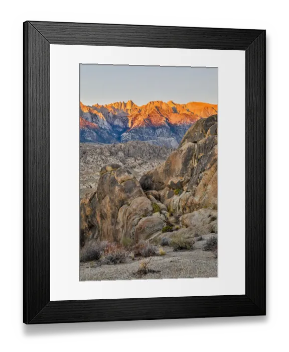 Framed Print : Sunrise at Eye of Alabama, Alabama Hills, Lone Pine, California, USA Framed Print : Sunrise at Eye of Alabama, Alabama Hills, Lone Pine, California, USA