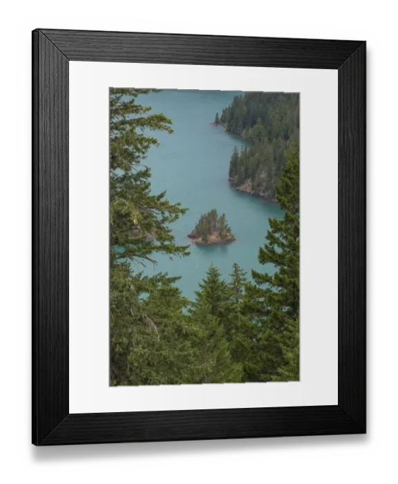 Framed Print : Small island in Diablo Lake, North Cascades National Park, Washington State, USA Framed Print : Small island in Diablo Lake, North Cascades National Park, Washington State, USA
