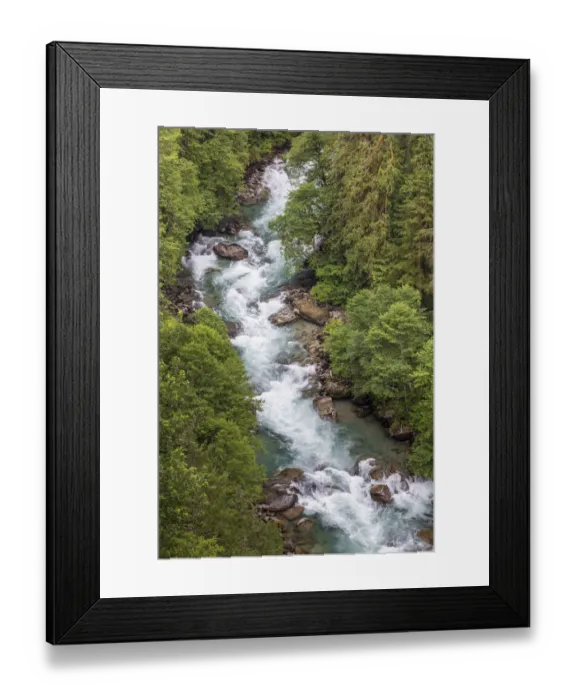Framed Print : Cascade River flowing through forest, Mount Baker Snoqualmie National Forest, Washington State, USA