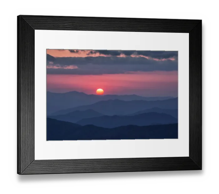 Framed Print : Autumn sunset from Clingmans Dome, Appalachian Mountains, Great Smoky Mountains National Park, North Carolina, USA Framed Print : Autumn sunset from Clingmans Dome, Appalachian Mountains, Great Smoky Mountains National Park, North Carolina, USA