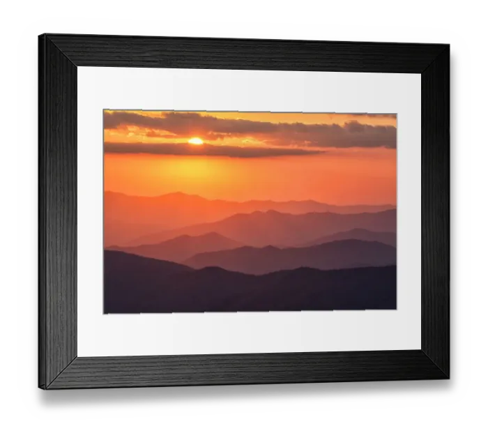 Framed Print : Autumn sunset from Clingmans Dome, Appalachian Mountains, Great Smoky Mountains National Park, North Carolina, USA Framed Print : Autumn sunset from Clingmans Dome, Appalachian Mountains, Great Smoky Mountains National Park, North Carolina, USA