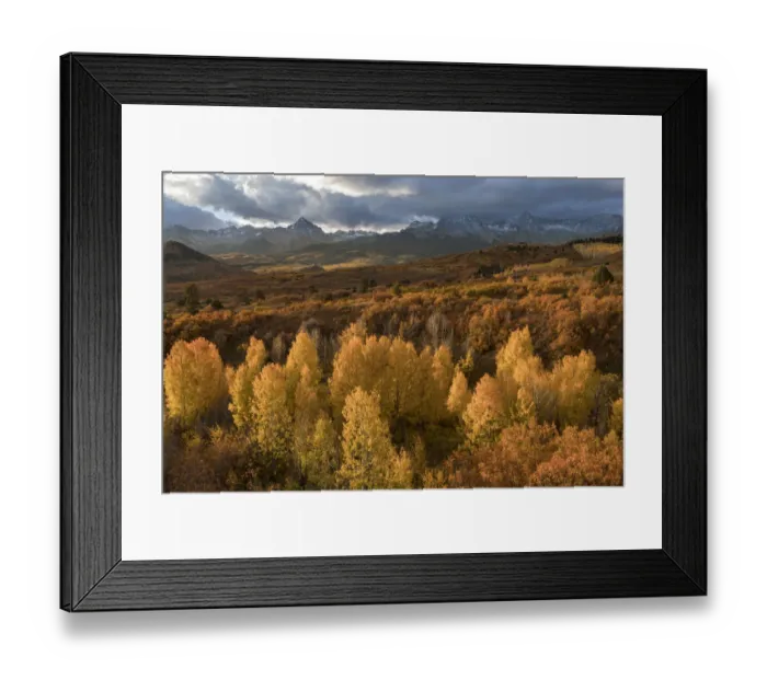 Framed Print : Storm clouds over mountains and forest, Colorado, USA Framed Print : Storm clouds over mountains and forest, Colorado, USA
