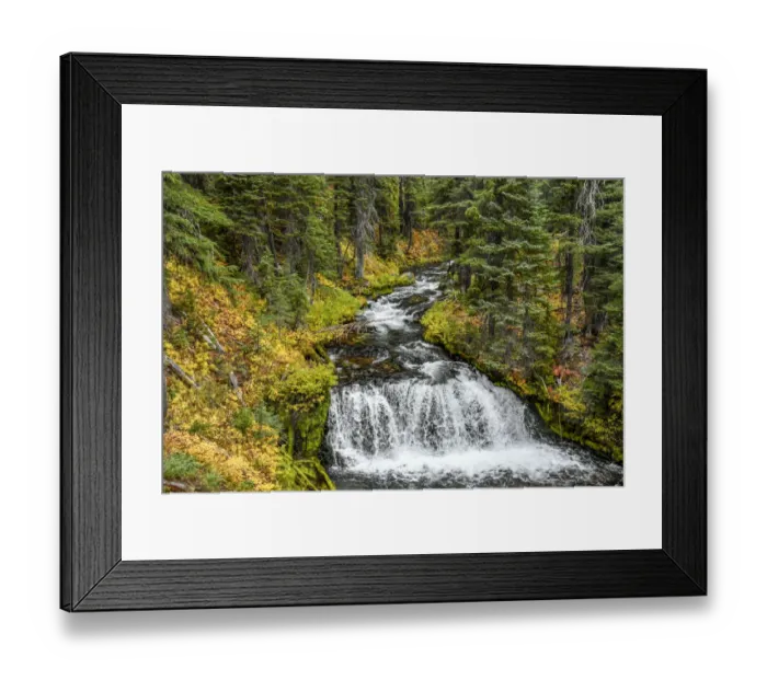 Framed Print : Fall Creek in Three Sisters Wilderness in autumn, Deschutes National Forest, Oregon, USA