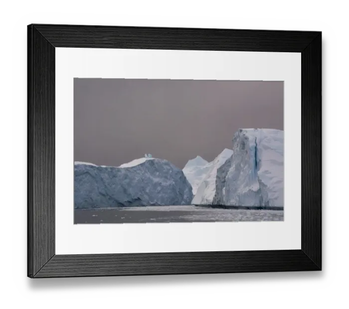 Framed Print : Icebergs against dark sky, Ilulissat, Greenland