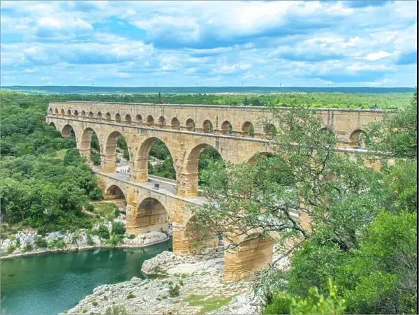 Landscape with Pont du Gard, Provence, France