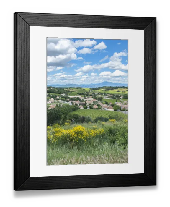 Framed Print : Landscape with village, Chateauneuf du Pape, France, Europe