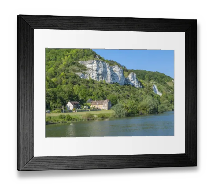 Framed Print : Limestone cliff along Seine River, Les Andelys, Normandy, France Framed Print : Limestone cliff along Seine River, Les Andelys, Normandy, France