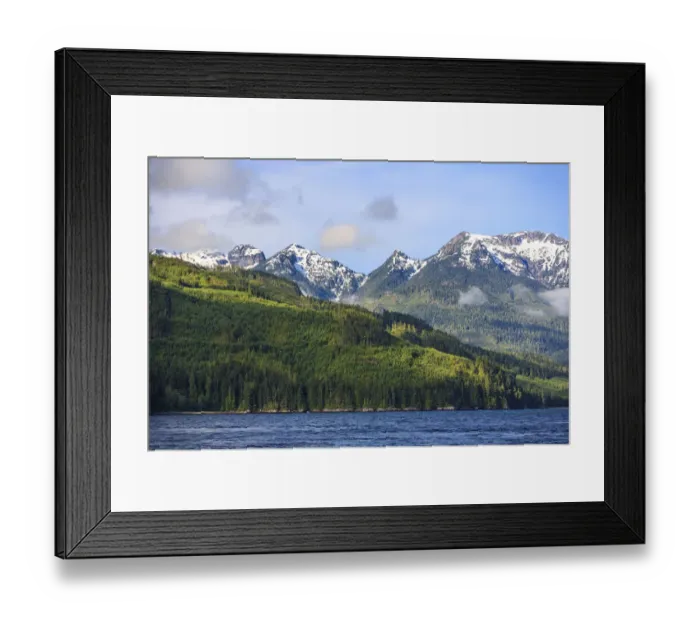 Framed Print : Campbell River and landscape, Vancouver Island, Northern British Columbia, Inside Passage, Canada