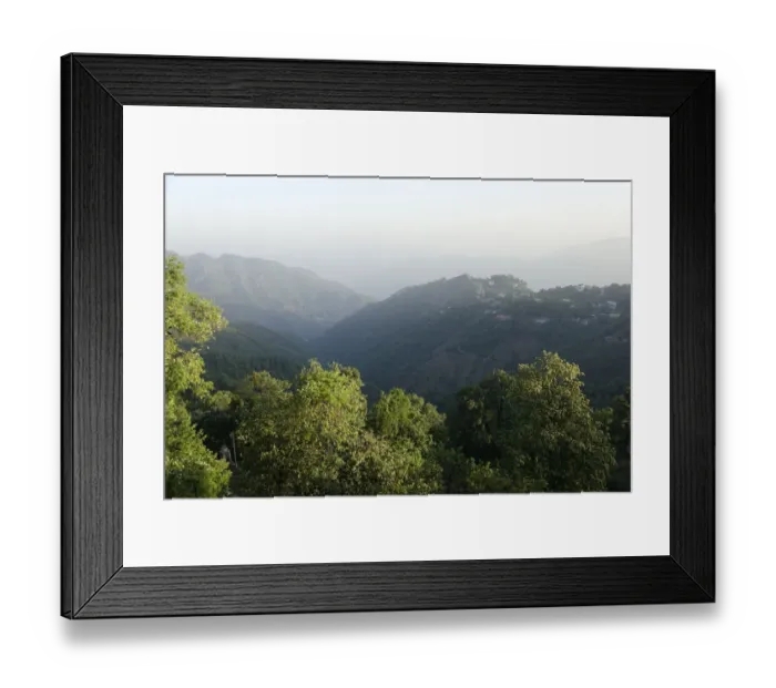 Framed Print : View over the hill station town of Mussoorie, in northern India Framed Print : View over the hill station town of Mussoorie, in northern India