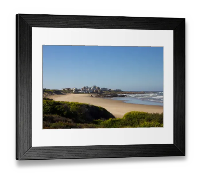 Framed Print : Foamy waves roll over rugged rocks and onto the sandy beach at Buffalo Bay (aka Buffelsbaai) Framed Print : Foamy waves roll over rugged rocks and onto the sandy beach at Buffalo Bay (aka Buffelsbaai)