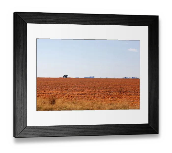 Framed Print : The dry and arid landscape in the Free state has very red / orange soil, not far from Boshoff Framed Print : The dry and arid landscape in the Free state has very red / orange soil, not far from Boshoff