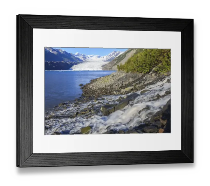 Framed Print : Waterfall near Smith Glacier by College Fjord, Prince William Sound, Alaska, USA Framed Print : Waterfall near Smith Glacier by College Fjord, Prince William Sound, Alaska, USA