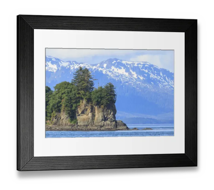 Framed Print : Point Adolphus and Icy Strait Point on sunny day, Chichagof Island, Inside Passage, Alaska, USA Framed Print : Point Adolphus and Icy Strait Point on sunny day, Chichagof Island, Inside Passage, Alaska, USA