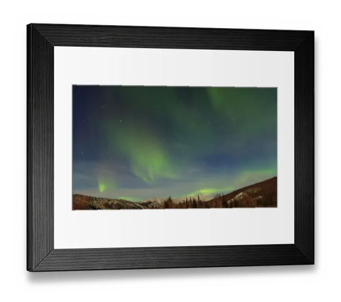 Framed Print : Aurora borealis display above Chena Hot Springs Resort 60 miles from Fairbanks, Alaska, USA