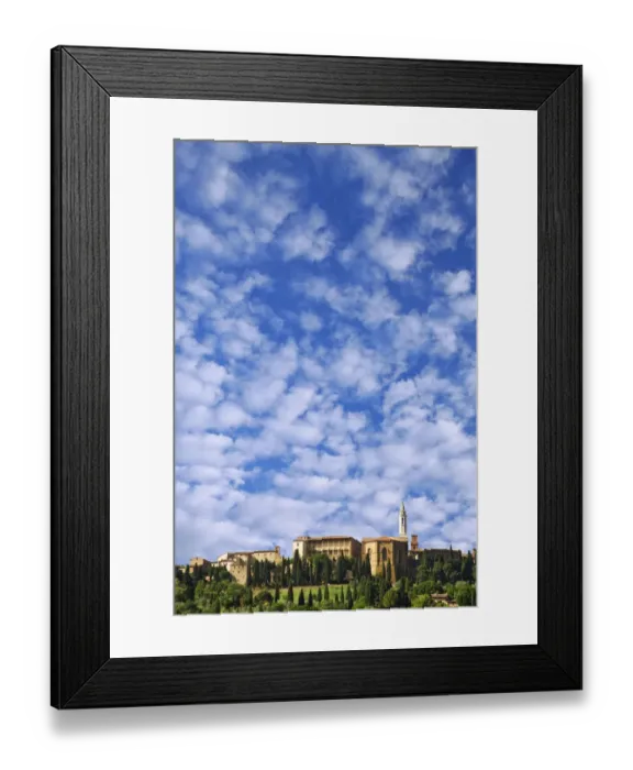Framed Print : Landscape and hilltop town, Pienza, Italy Framed Print : Landscape and hilltop town, Pienza, Italy