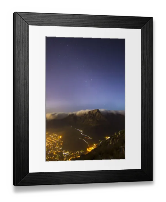 Framed Print : Starry skies over Table Mountain and the City Bowl, Cape Town, Western Cape Province, South Africa at night Framed Print : Starry skies over Table Mountain and the City Bowl, Cape Town, Western Cape Province, South Africa at night