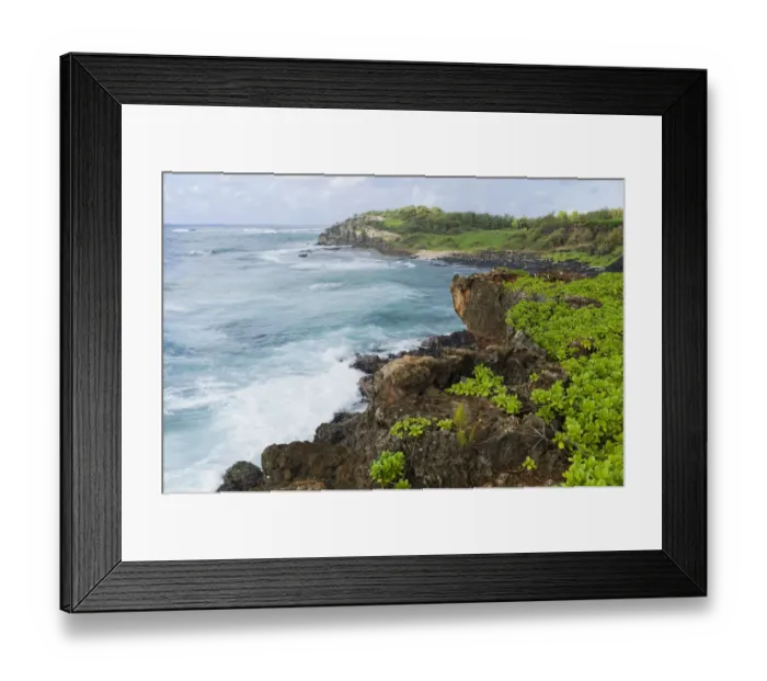 Framed Print : Scenic trail along Makawehi Lithified Cliffs, Kauai, Hawaii, USA Framed Print : Scenic trail along Makawehi Lithified Cliffs, Kauai, Hawaii, USA