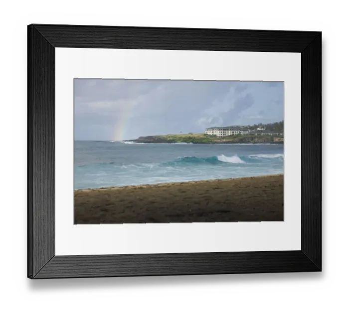 Framed Print : Scenic rainbow over Shipwreck Beach, Kauai, Hawaii, USA Framed Print : Scenic rainbow over Shipwreck Beach, Kauai, Hawaii, USA