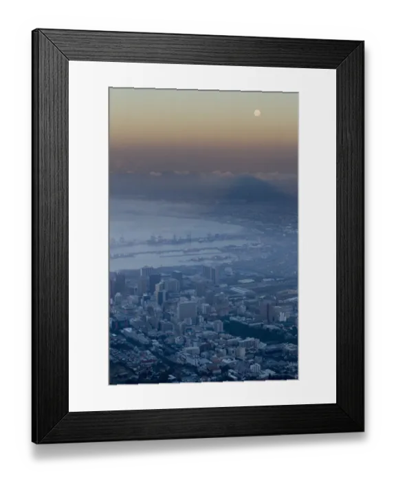 Framed Print : Full moon seen from Lions Head over Cape Town, Western Cape Province, South Africa Framed Print : Full moon seen from Lions Head over Cape Town, Western Cape Province, South Africa
