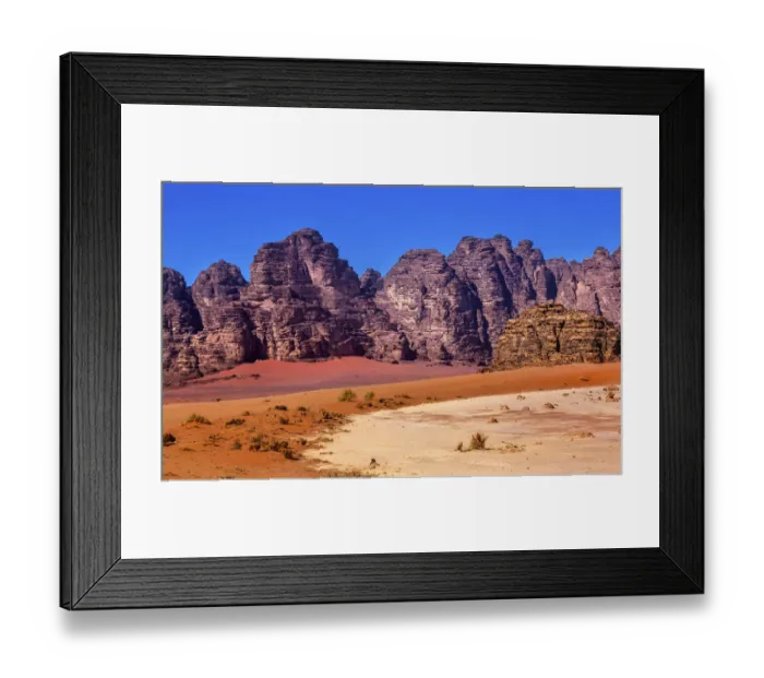 Framed Print : Sand rock formation, Wadi Rum, Valley of Moon, Jordan