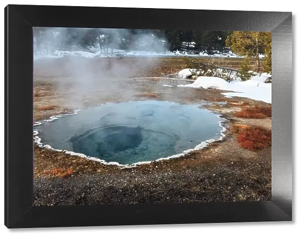 Shield Spring in snow, Yellowstone National Park, Wyoming, USA