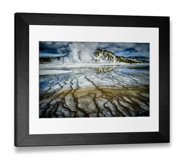 Framed Print : Springs in winter, Yellowstone National Park, Wyoming, USA Framed Print : Springs in winter, Yellowstone National Park, Wyoming, USA