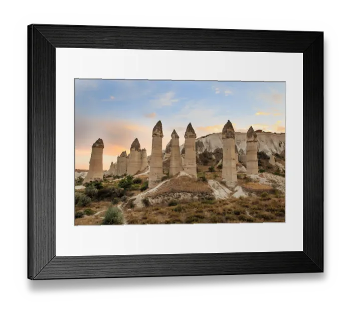 Framed Print : Fairy Chimneys in Red Valley, Goreme National Park, Goreme, Cappadocia, Anatolia, Turkey