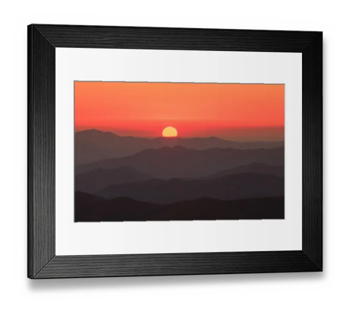 Framed Print : Sunset in mountains at Clingmans Dome, Great Smoky Mountain National Park, Tennessee, USA Framed Print : Sunset in mountains at Clingmans Dome, Great Smoky Mountain National Park, Tennessee, USA