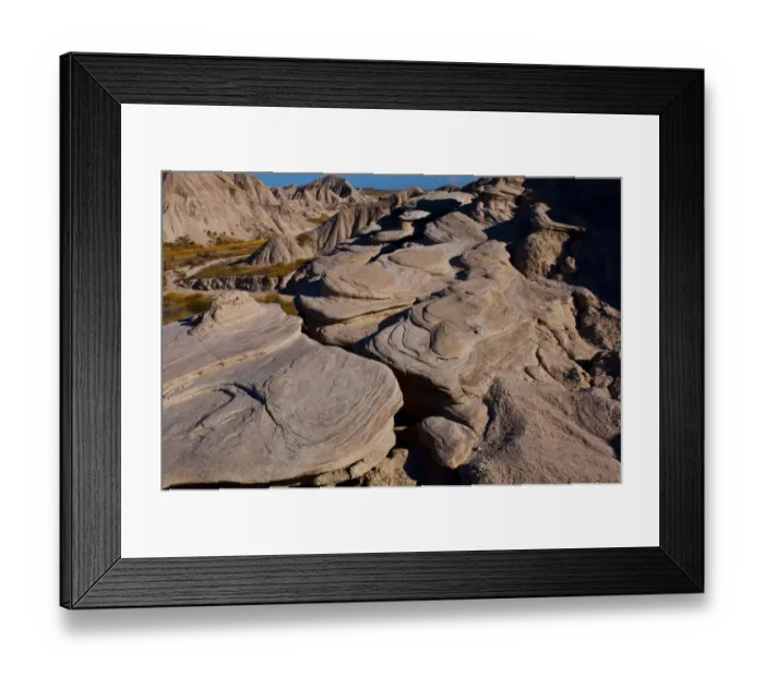 Framed Print : Swirling rock patterns at Toadstool Geologic Park, Nebraska, USA Framed Print : Swirling rock patterns at Toadstool Geologic Park, Nebraska, USA