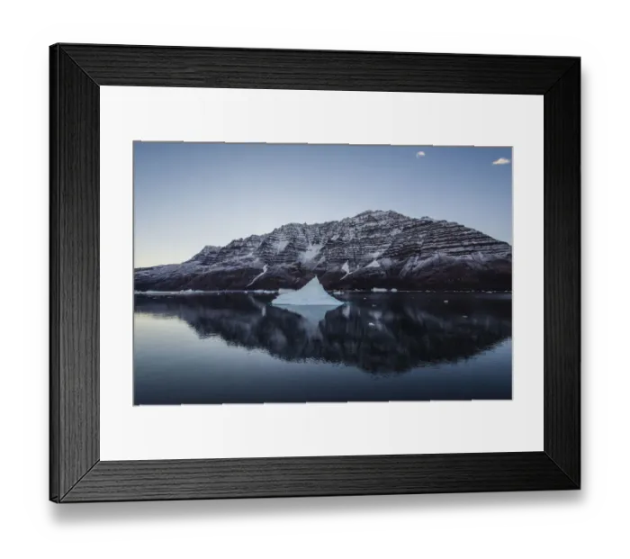 Framed Print : Icebergs and calm water, Scoresby Sund, Greenland, Denmark Framed Print : Icebergs and calm water, Scoresby Sund, Greenland, Denmark