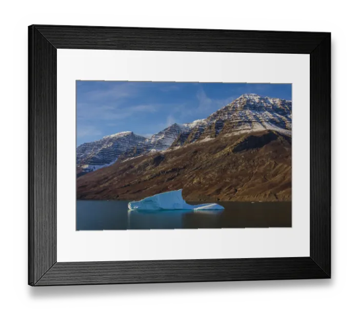 Framed Print : Iceberg and snow-capped mountains, Gasefjord, Scoresby Sund, Greenland, Denmark Framed Print : Iceberg and snow-capped mountains, Gasefjord, Scoresby Sund, Greenland, Denmark