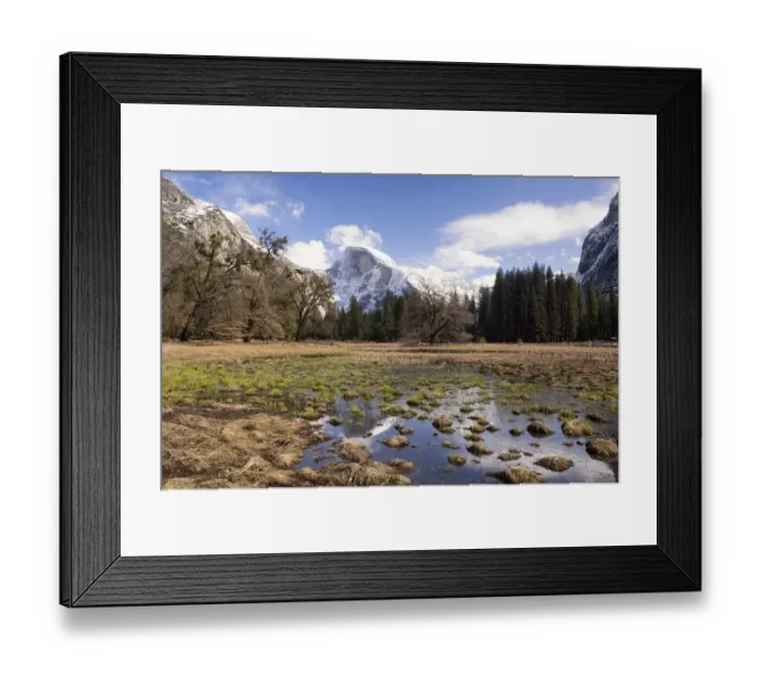 Framed Print : Half Dome with reflections seen from Cooks Meadow, Yosemite National Park, California, USA Framed Print : Half Dome with reflections seen from Cooks Meadow, Yosemite National Park, California, USA