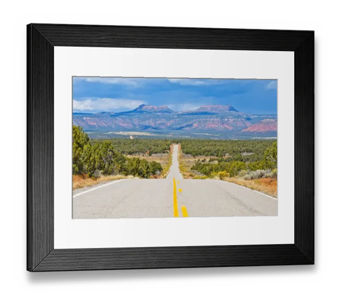 Framed Print : Cedar Mesa, State Highway 261 with Bears Ears on horizon, Bears Ears National Monument, Utah, USA