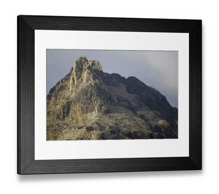 Framed Print : Mountain peak seen from Hunwicks camp, Kilembe Route, Rwenzori National Park, Kasese District, Uganda Framed Print : Mountain peak seen from Hunwicks camp, Kilembe Route, Rwenzori National Park, Kasese District, Uganda
