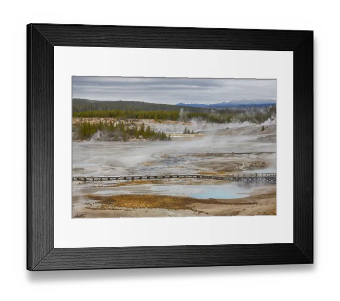 Framed Print : High angle view of Norris Geyser Basin and Porcelain Basin at Yellowstone National Park, Wyoming, USA Framed Print : High angle view of Norris Geyser Basin and Porcelain Basin at Yellowstone National Park, Wyoming, USA