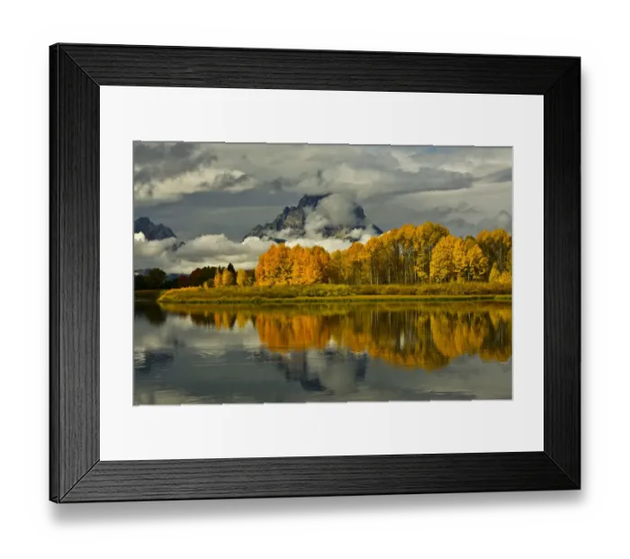Framed Print : Autumn forest and Mount Moran reflecting in Oxbow Bend of Snake River at Grand Teton National Park, Wyoming, USA Framed Print : Autumn forest and Mount Moran reflecting in Oxbow Bend of Snake River at Grand Teton National Park, Wyoming, USA