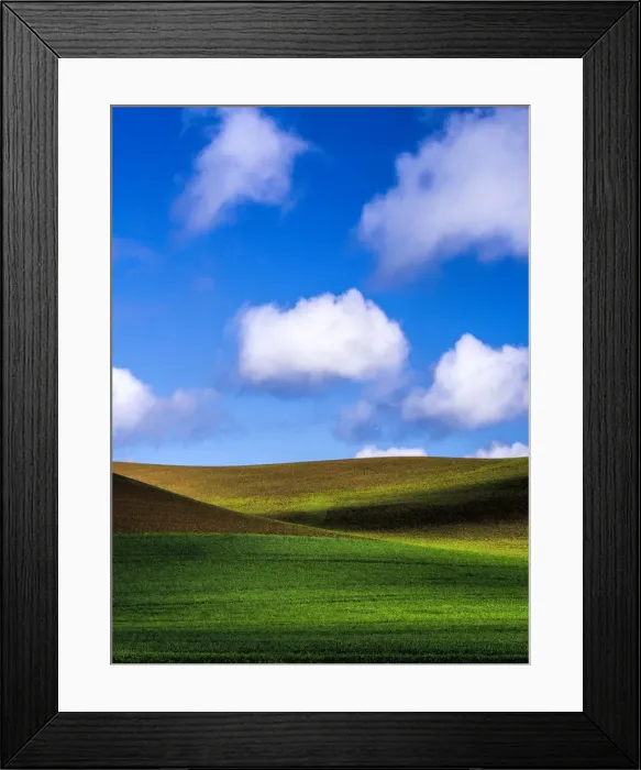 Framed Print : Clouds over wheat fields of Palouse region in spring, Washington State, USA Framed Print : Clouds over wheat fields of Palouse region in spring, Washington State, USA
