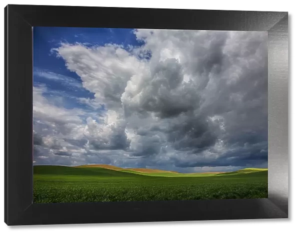 Clouds over wheat fields of Palouse region, Washington State, USA