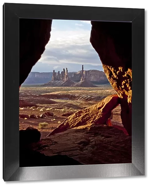 Monument Valley seen from cave, Utah, USA